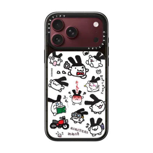 Tamagotchi Mimitchi Medley Pattern Case | iPhone 18 Pro Max / Impact Case MagSafe Compatible - Glossy / Glossy Black | Image 1