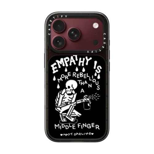 empathy is more rebellious than a middle finger | iPhone 18 Pro / Impact Case MagSafe Compatible - Glossy / Glossy Black | Image 1