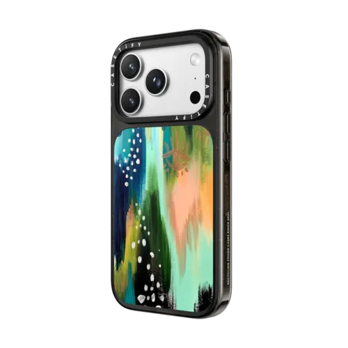 EttaVee Teal Dreams | iPhone 18 Pro Max / Impact Case MagSafe Compatible - Glossy / Glossy Black | Image 2