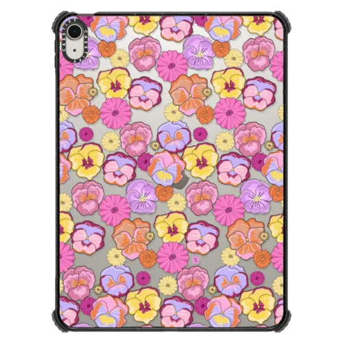 Pansy Print Mini | iPad Air 11-inch (M2 - M4) / iPad Impact Case / Black | Image 1