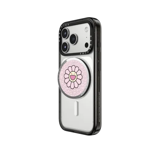 SUPERFLAT FLOWER(PINK) SNAPPY GRIP STAND | Snappy Grip Stand / Snappy Mirror Grip Stand MagSafe Compatible / Silver | Image 2