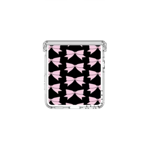 Pink Bow Ties | Galaxy Z Flip8 / Impact Clear Magnetic Case / Clear | Image 2