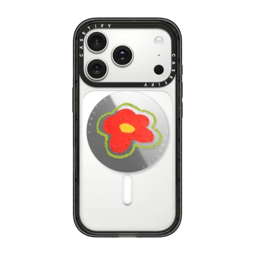 red daisy | Snappy Grip Stand / Snappy Mirror Grip Stand MagSafe Compatible / Silver | Image 1