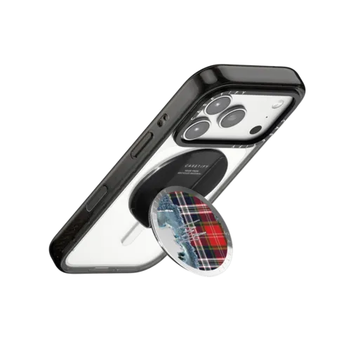 Plaid Disorder Snappy Grip Stand | Snappy Grip Stand / Snappy Mirror Grip Stand MagSafe Compatible / Silver | Image 3