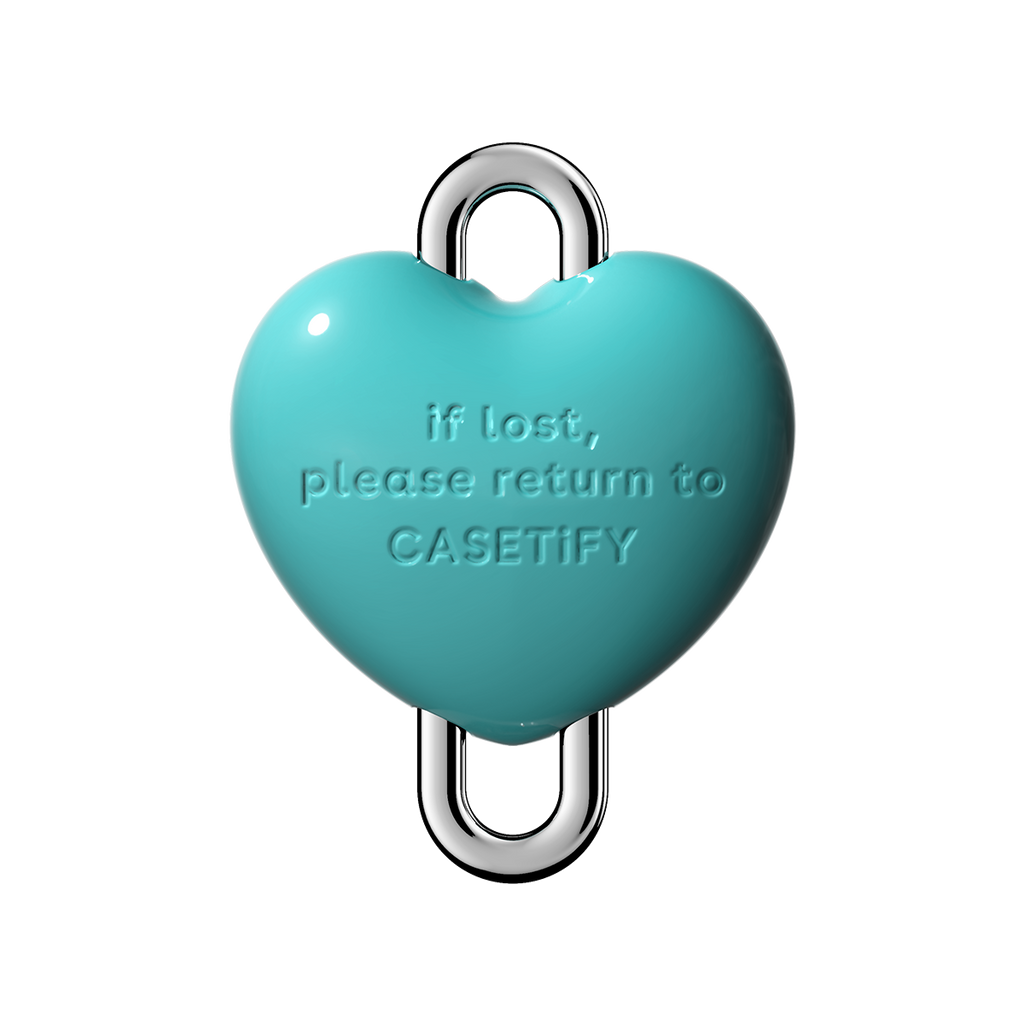Metallic Heart Charm Cube - Mint Blue
