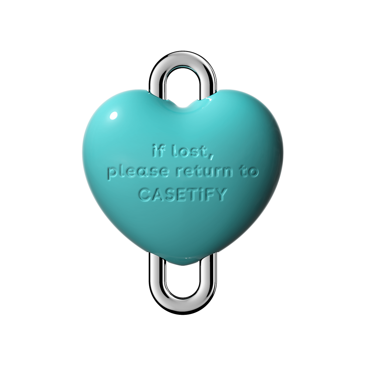 Metallic Heart Charm Cube - Mint Blue