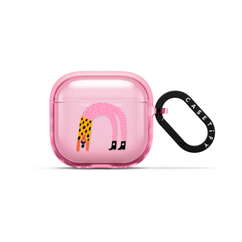 Rainbow Girl by Kristen Peers | AirPods 4 & 5 / Earbuds Impact Case / Pink Fizz | Image 1