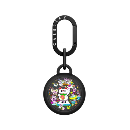 Lucky Cat and Fluffy Friends | AirTag 2 / AirTag Holder / Licorice | Image 1