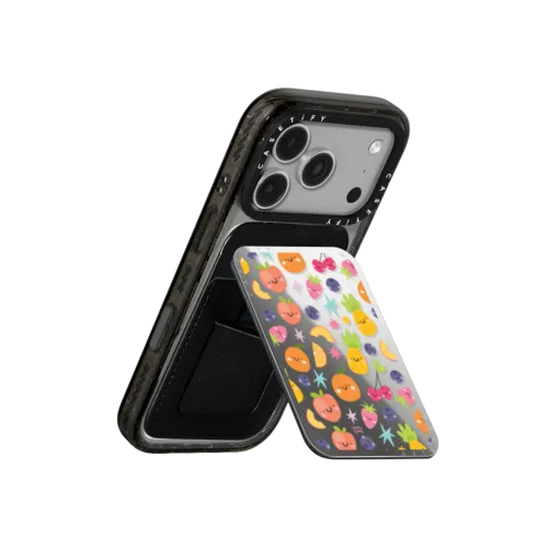 Cute Fruit Salad | Snappy Cardholder Stand / Snappy Mirror Cardholder Stand MagSafe Compatible / Silver | Image 3