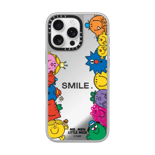 Mr. Men Little Miss Around You Custom Case | iPhone 16 Pro Max / Mirror Case MagSafe Compatible / Silver on Silver | Image 1