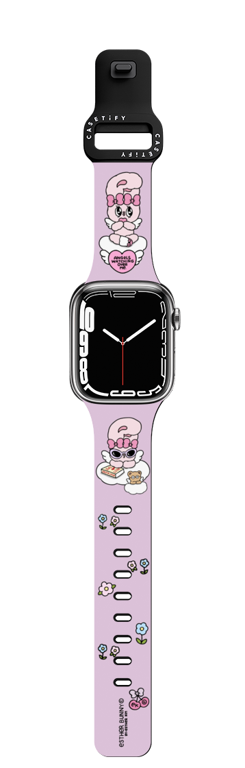Esther Bunny Chill Cloud Stickers watchband | Apple Watch Series 7-9 (45mm) / Impact Band / Black | Image 1