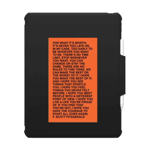 For What It's Worth iPad Case by Quotes by Christie | iPad Pro 13-inch (M4/M5) / iPad Impact Folio Case / Black | Image 1
