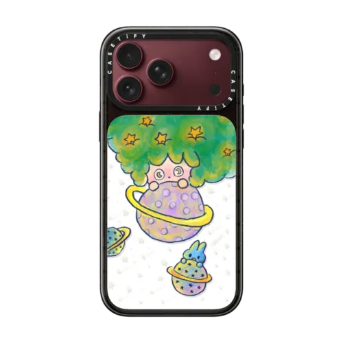 Rinkle & Water Rabbit: Star Keepers Phone Case | iPhone 18 Pro Max / Impact Case MagSafe Compatible - Glossy / Glossy Black | Image 1
