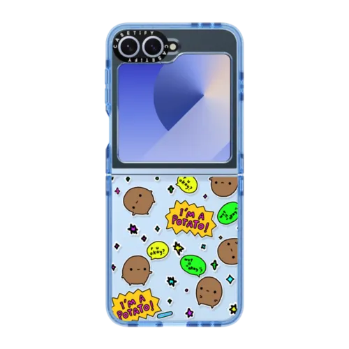 i-m a potato | Galaxy Z Flip6 / Impact Case / Baby Blue | Image 1