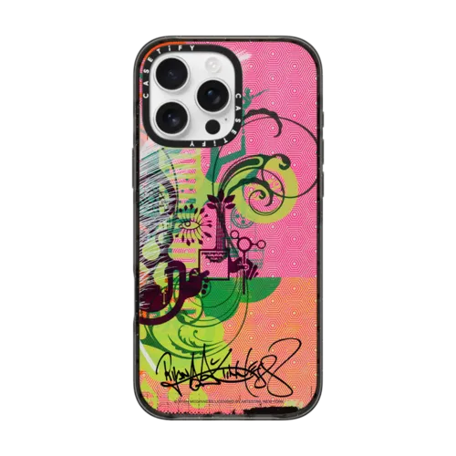 RM Pink Pattern | iPhone 16 Pro Max / Impact Case / Black | Image 1