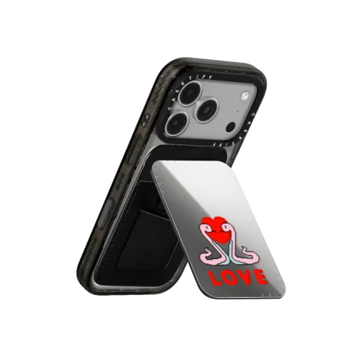Pixel Snake | Snappy Cardholder Stand / Snappy Mirror Cardholder Stand MagSafe Compatible / Silver | Image 3
