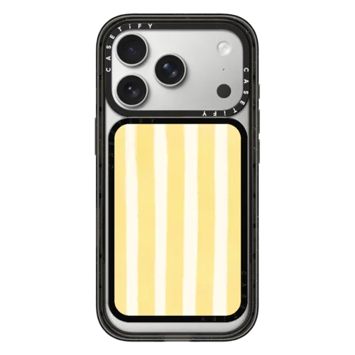 Yellow Stripes | Snappy Cardholder Stand / Snappy Cardholder Stand MagSafe Compatible / Black | Image 1