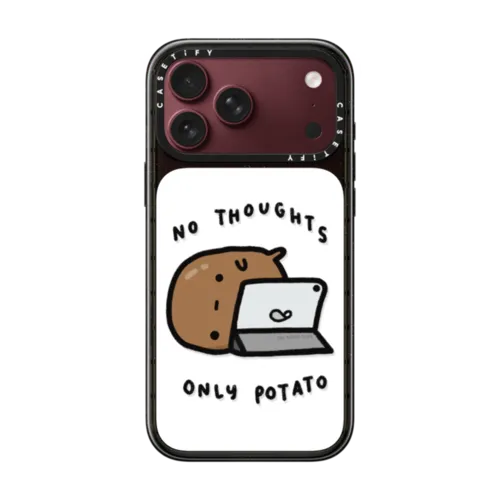 no thoughts by sad potato club | iPhone 18 Pro Max / Impact Case MagSafe Compatible - Glossy / Glossy Black | Image 1