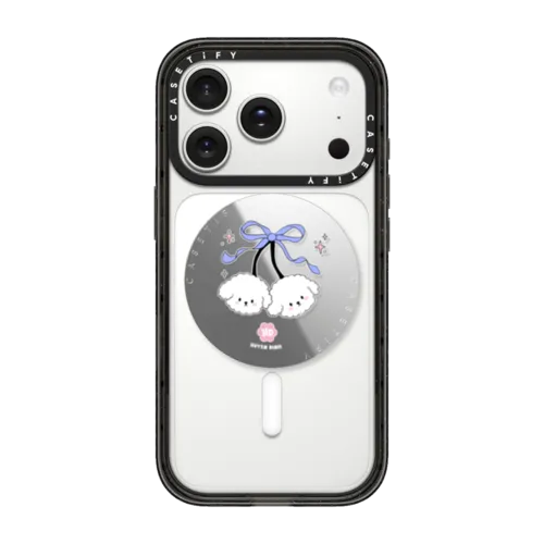 Bichon Bibo Dog White Cherry | Snappy Grip Stand / Snappy Mirror Grip Stand MagSafe Compatible / Silver | Image 1