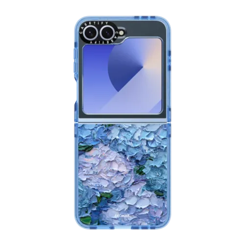 Moonlight Hydrangeas | Galaxy Z Flip6 / Impact Case / Baby Blue | Image 1