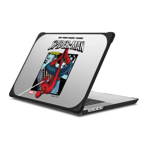 Spider-Man Poster Laptop Case | MacBook Pro 16-inch (M1 - M5) / MacBook Bounce Case / Black | Image 1