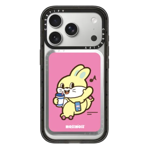Skating Bunny | Snappy Cardholder Stand / Snappy Mirror Cardholder Stand MagSafe Compatible / Silver | Image 1