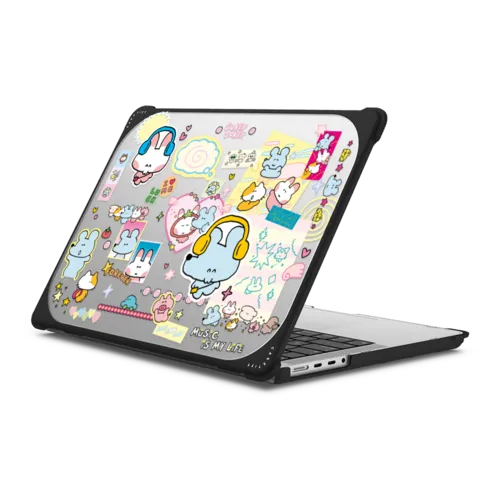 Sukeydokey Deco Sticker MacBook Case | MacBook Pro 14-inch (M1 - M5) / MacBook Bounce Case / Black | Image 1