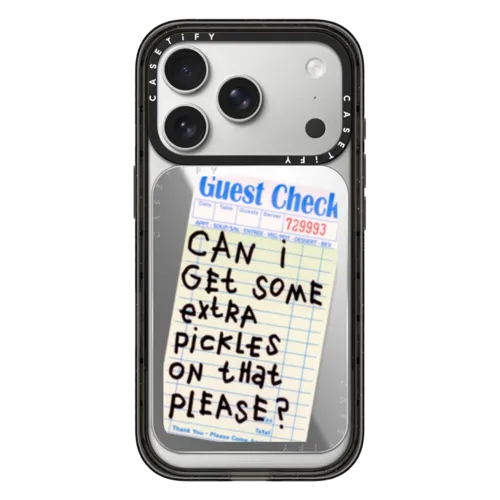 Extra Pickles Please | Snappy Cardholder Stand / Snappy Mirror Cardholder Stand MagSafe Compatible / Silver | Image 1