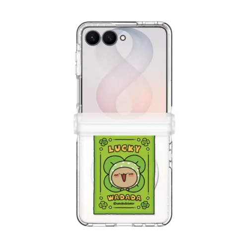 Wadadabear Little Luck Phone Case | Galaxy Z Flip8 / Impact Clear Magnetic Case / Clear | Image 1