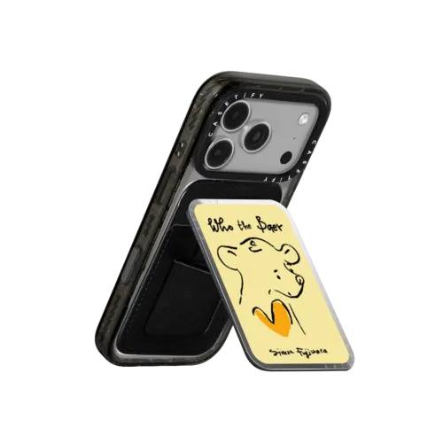 Who the Baer (Yellow) | Snappy Cardholder Stand / Snappy Mirror Cardholder Stand MagSafe Compatible / Silver | Image 3