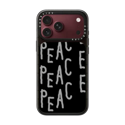 PEACE PEACE PEACE | iPhone 18 Pro Max / Impact Case MagSafe Compatible - Glossy / Glossy Black | Image 1