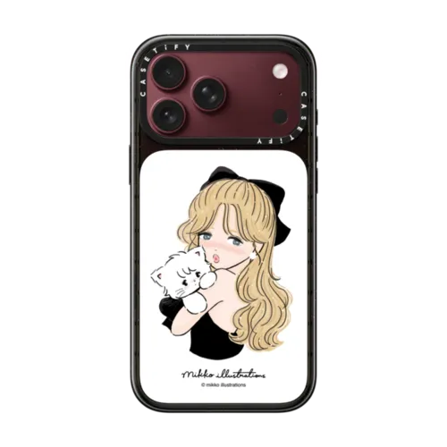 girl & mousse (black) | iPhone 18 Pro Max / Impact Case MagSafe Compatible - Glossy / Glossy Black | Image 1