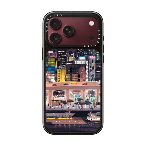 Kwun Tong Promenade at Night | iPhone 18 Pro Max / Impact Case MagSafe Compatible - Glossy / Glossy Black | Image 1