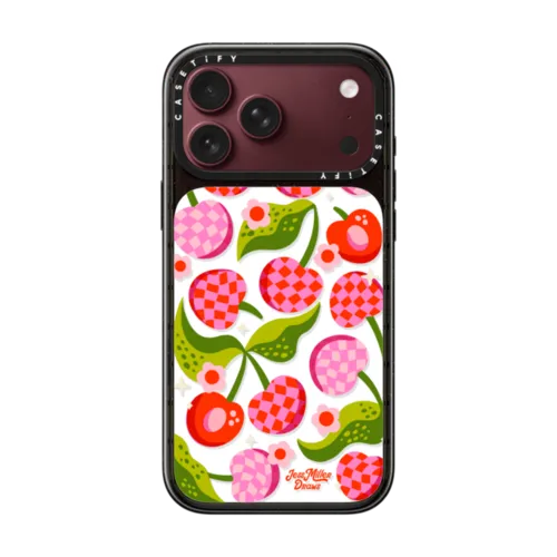 Checkered Cherries | iPhone 18 Pro Max / Impact Case MagSafe Compatible - Glossy / Glossy Black | Image 1