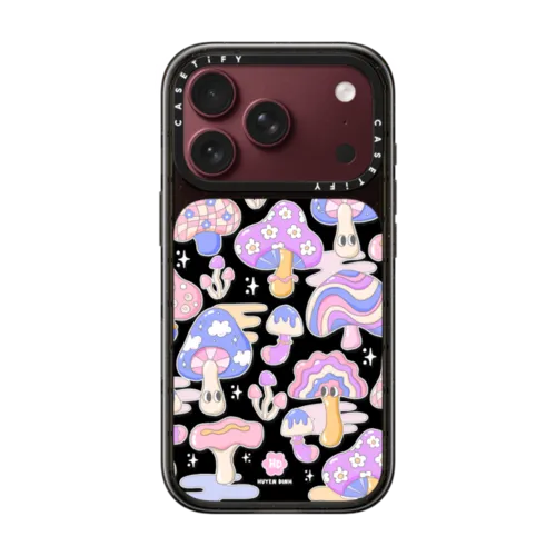 Mushroom Pattern | iPhone 18 Pro / Impact Case MagSafe Compatible - Glossy / Glossy Black | Image 1