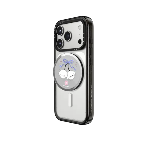 Bichon Bibo Dog White Cherry | Snappy Grip Stand / Snappy Mirror Grip Stand MagSafe Compatible / Silver | Image 2