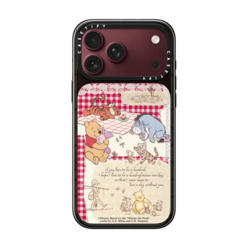 Winnie The Pooh Picnic Collage Phone Case | iPhone 18 Pro Max / Impact Case MagSafe Compatible - Glossy / Glossy Black | Image 1
