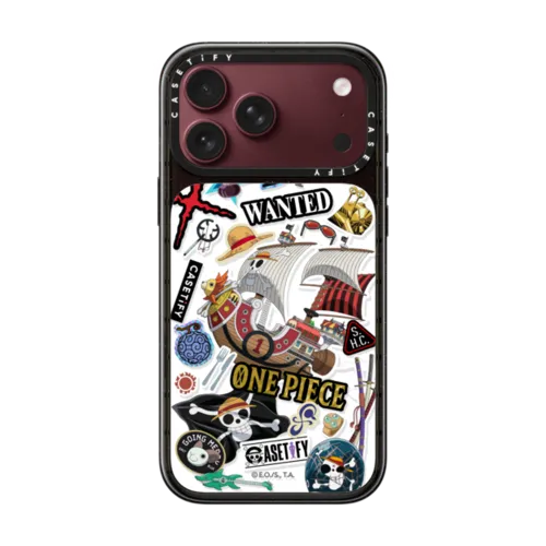 ONE PIECE 25th Straw Hat Crew Sticker Case | iPhone 18 Pro Max / Impact Case MagSafe Compatible - Glossy / Glossy Black | Image 1
