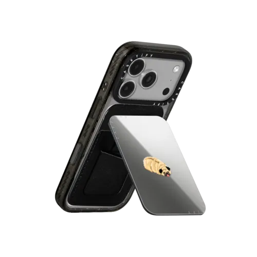 Loaf of Pug | Snappy Cardholder Stand / Snappy Mirror Cardholder Stand MagSafe Compatible / Silver | Image 3
