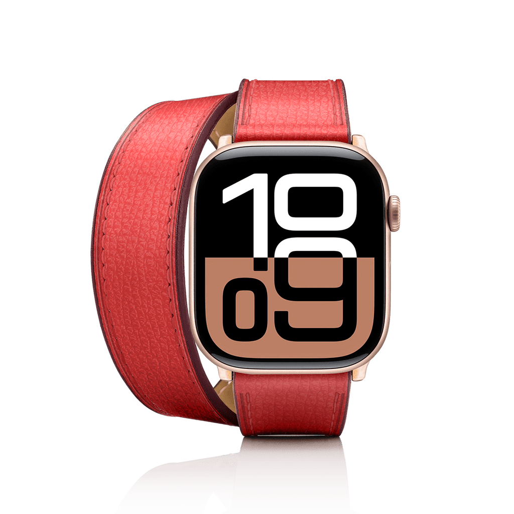 2-in-1 Italian Leather Band 42mm (Series 10) - Red