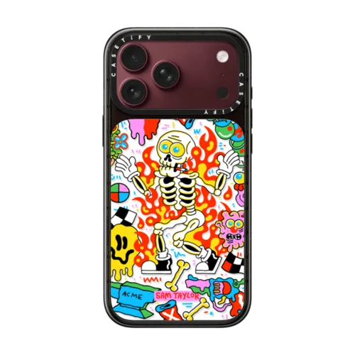 Skeleton Fire | iPhone 18 Pro Max / Impact Case MagSafe Compatible - Glossy / Glossy Black | Image 1