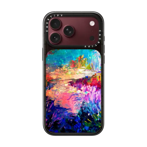WELCOME TO UTOPIA - Colorful Magical Forest Abstract Trees Floral Nature Galaxy Flowers Rainbow Bold Whimsical Fairy Land Painting | iPhone 18 Pro Max / Impact Case MagSafe Compatible - Glossy / Glossy Black | Image 1